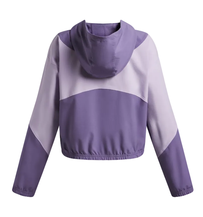 Under Armour Girls Jacket Rival Woven HD Purple Luxe/Purple Crest/White