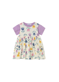Mayoral Girls Graphic Point Dress Lilac