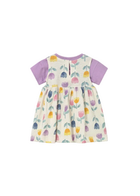 Mayoral Girls Graphic Point Dress Lilac