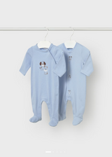 Mayoral Newborn 2-Piece Long-Sleeved Romper Sky