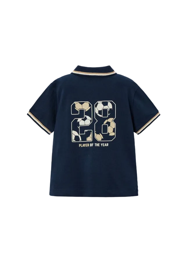 Mayoral Boys Football Polo Shirt Navy