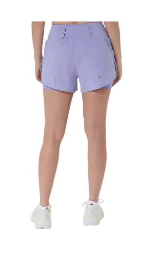Asics Womens Shorts Road 2-N-1 3.5 Inch Bluebell