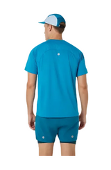 Asics Mens T-Shirt Road Fade SS Aegean Blue/Yamabuki