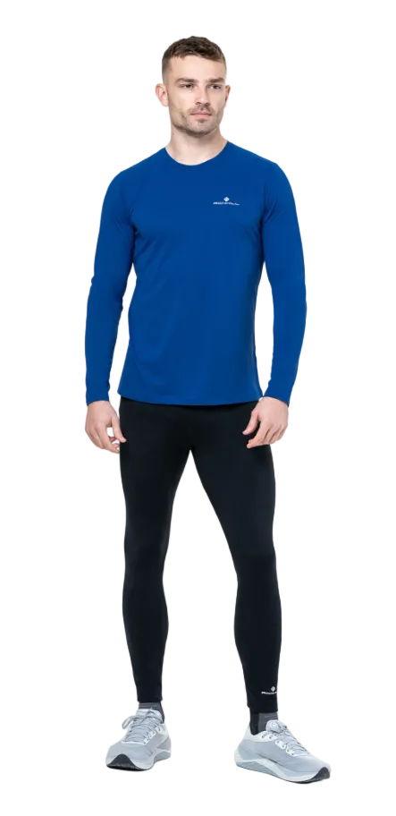 Ronhill Mens T-Shirt Core L/S Dark Cobalt/Bright White