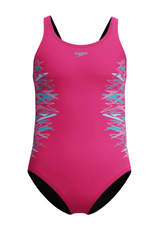 Speedo Girls Swimsuit Placement Muscleback Pink/Blue