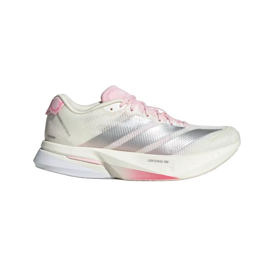 Adidas Womens Trainer Adizero Boston 13 White/Silver Metallic/Pink