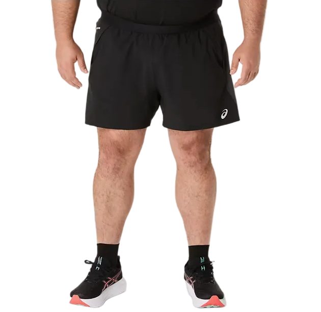 Asics Mens Road 5in Short Black/Graphite Grey