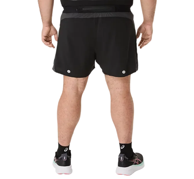 Asics Mens Road 5in Short Black/Graphite Grey