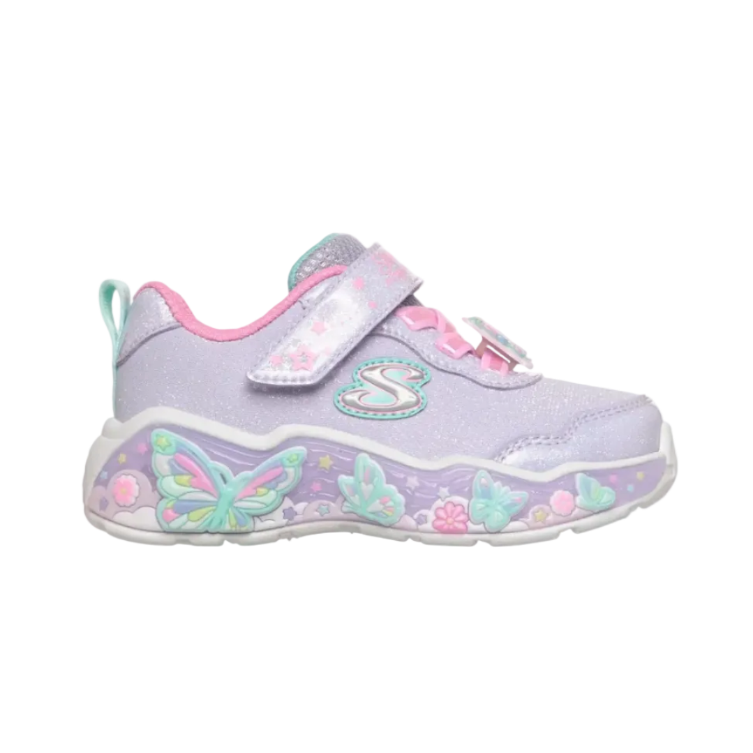 Skechers Girls Trainer S Lights-Lil Butterfly Bliss Lavender/Multi