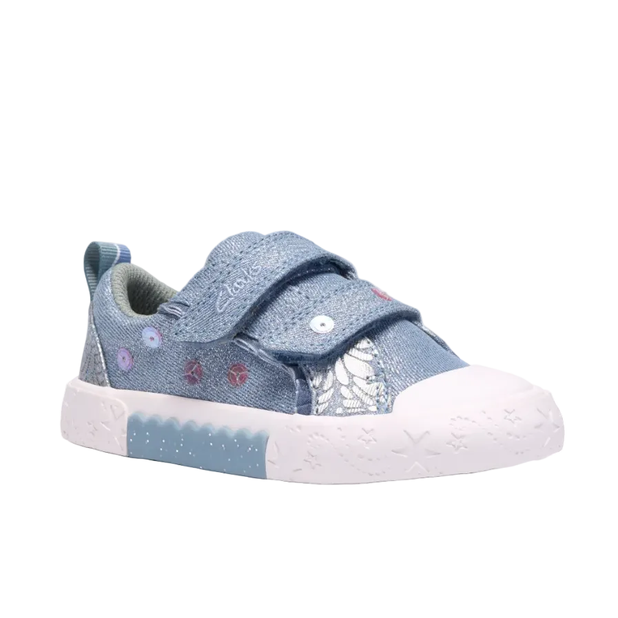 Clarks girls' canvas shoe with velcro