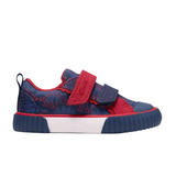 Clarks boys' navy and red canvas shoe with velcro