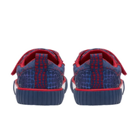 Clarks boys' navy and red canvas shoe with velcro