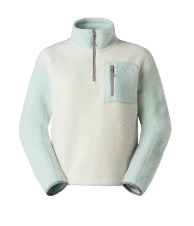 The North Face women's white fleece quarter-zip top