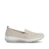 Rieker women's cream slip-on shoe