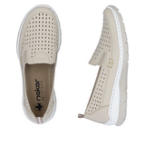Rieker women's cream slip-on shoe