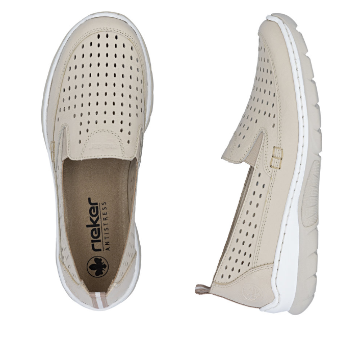 Rieker women's cream slip-on shoe