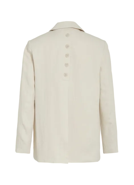 Vila Womens Blazer Flea L/S Button Detail Birch