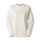 The North Face Womens Sweatshirt Drew Peak Light Regular Crew White Dune/Lemon Mist