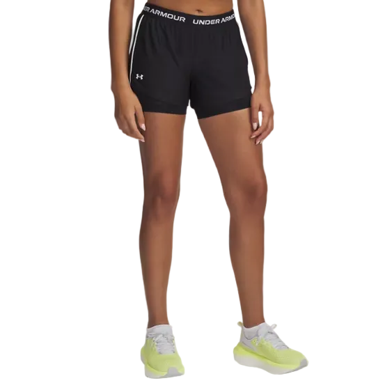 Under Armour Womens Shorts Tech Play Up 2in1 Black/White