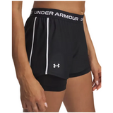 Under Armour Womens Shorts Tech Play Up 2in1 Black/White
