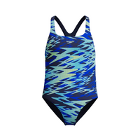 Speedo Girls Swimsuit Hyperboom Print Medalist Blue/Light Green