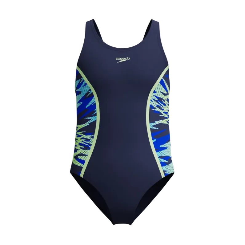 Speedo Girls Swimsuit Hyperboom Splice Muscleback Blue/Light Green
