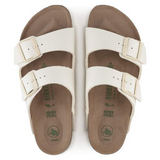 Birkenstock Womens Sandal Arizona Rivet Logo Canvas Eggshell