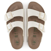 Birkenstock Womens Sandal Arizona Rivet Logo Canvas Eggshell