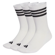 Adidas Unisex Socks 3 Pack 3 Stripe Essential Cushioned Crew White