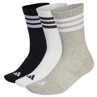 Adidas Unisex Socks 3 Pack 3 Stripes Essential Crew Grey