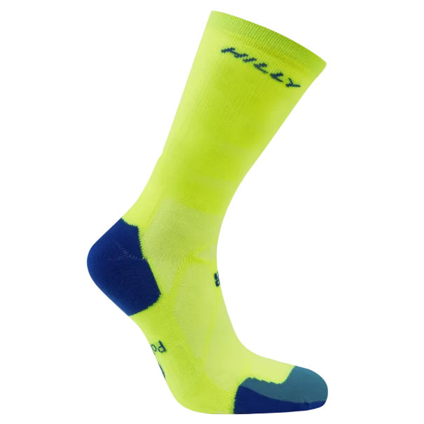 Hilly Unisex Socks Marathon Fresh Crew Min Yellow/Royal Blue
