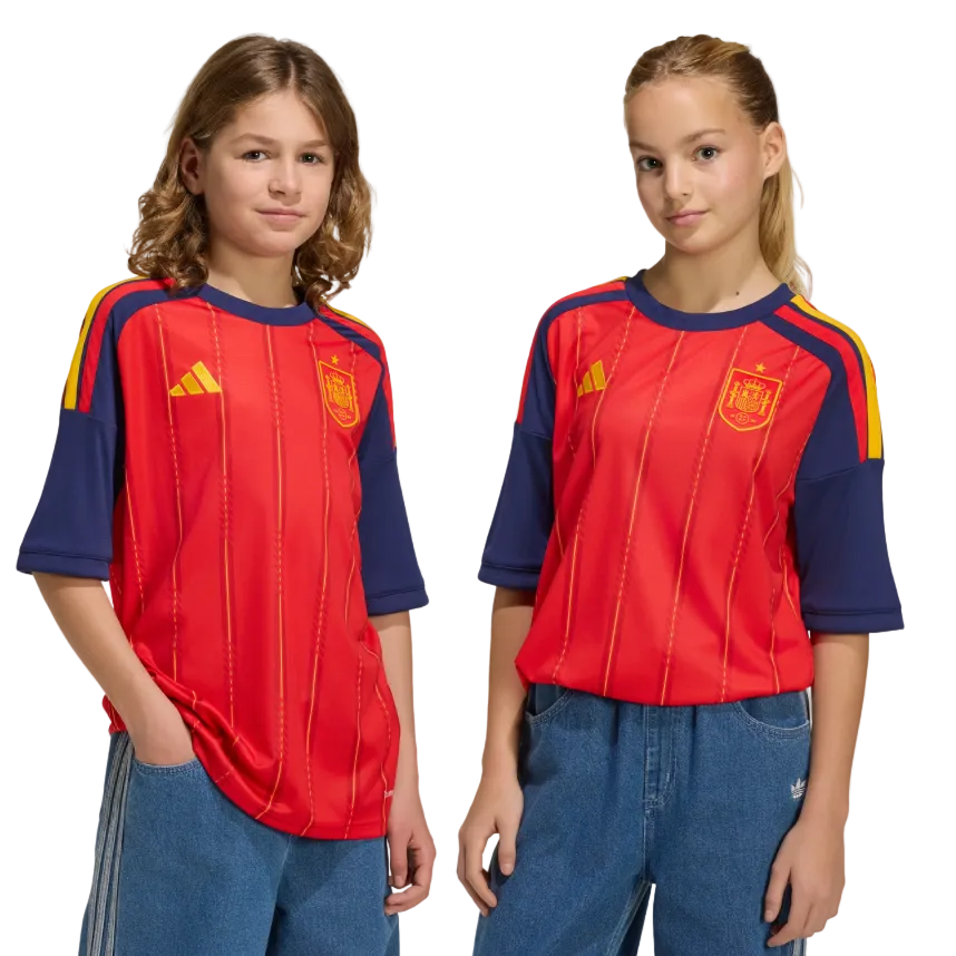 Adidas Spain Youth Home Jersey 26 Vivid Red