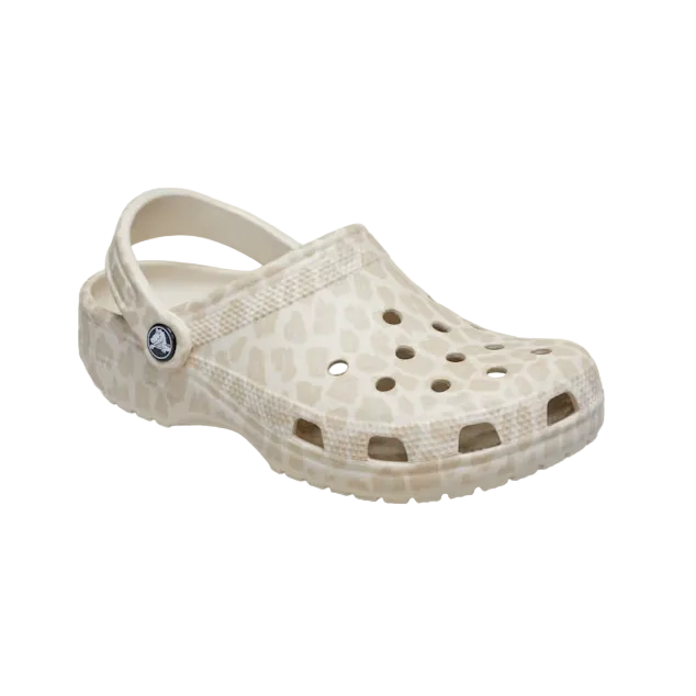 Crocs Womens Classic Animal Clog Almond Tint/ Leopard  21180