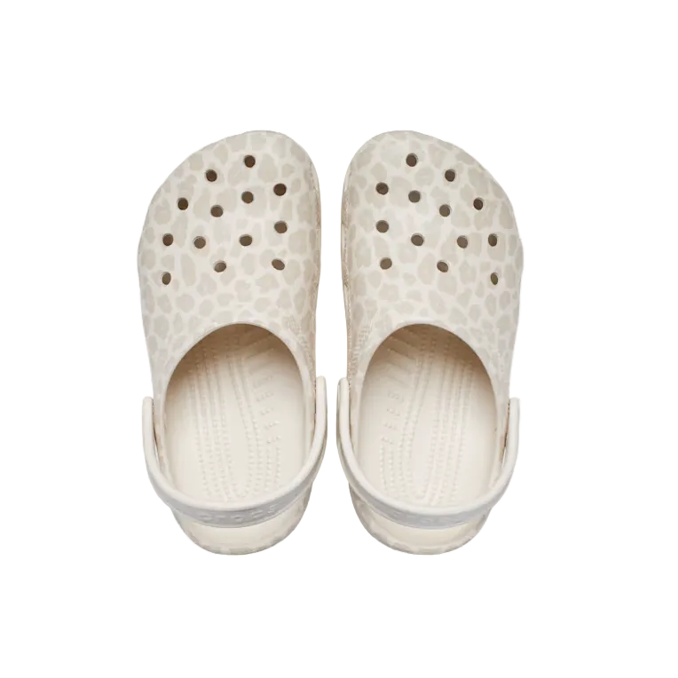 Crocs Kids Classic Animal Glitter Clog Almond Tint/Leopard