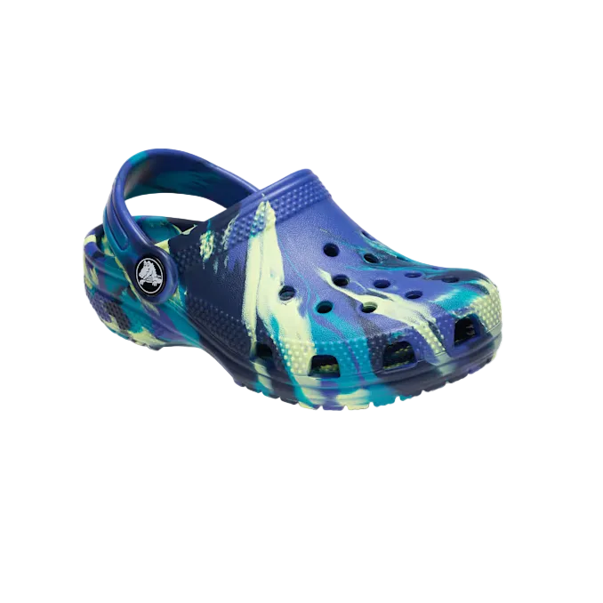 Crocs Boys Classic Marbled Clog Navy/Turbo Teal