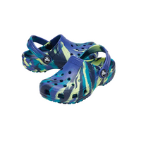 Crocs Boys Classic Marbled Clog Navy/Turbo Teal