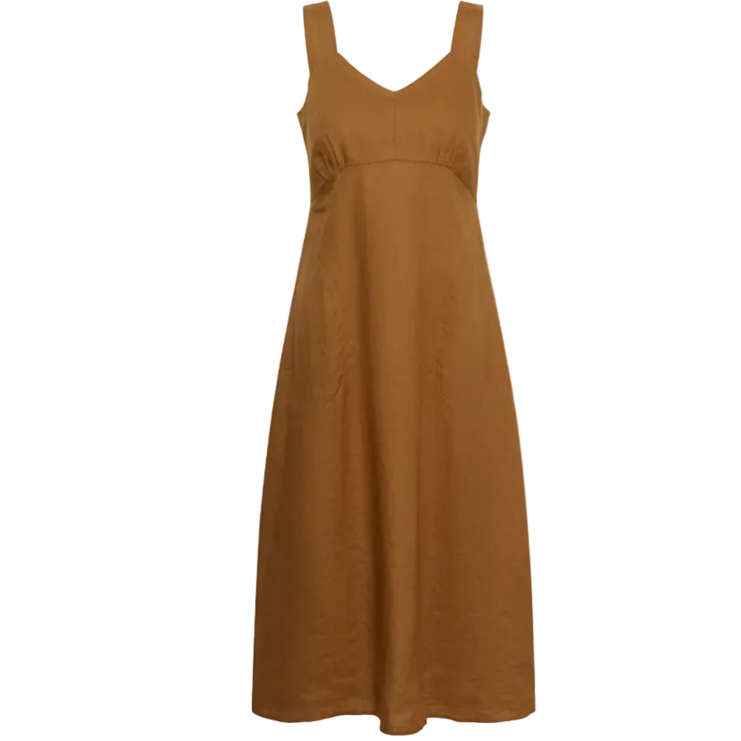 Brown dress on a white background
