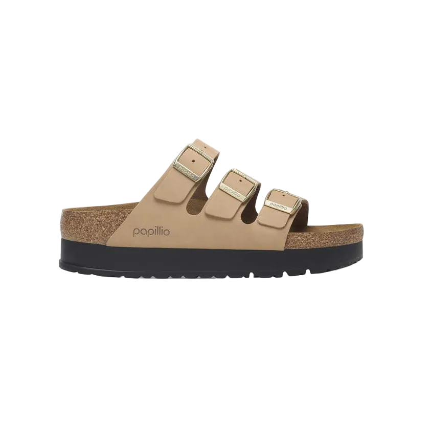 Birkenstock Womens Sandal Florida III Pap Flex Platform Sandcastle