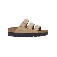 Birkenstock women's gold leather sandal with buckle