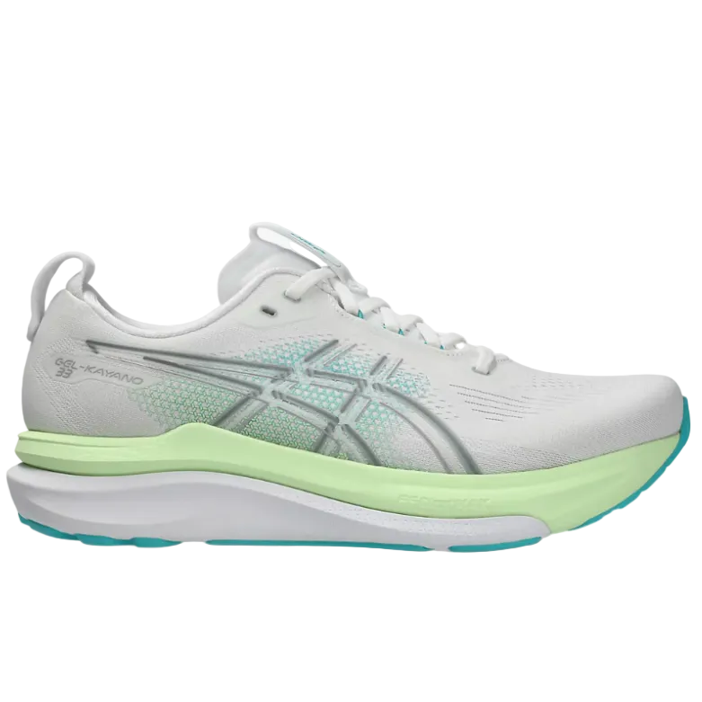 Asics Mens Trainer Gel-Kayano 33 White/Energy Aqua