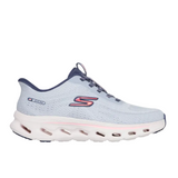 Skechers women's pink and blue mesh lace-up trainer