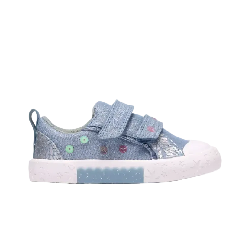 Clarks Girls Shoe Foxing Trim T Denim Canvas