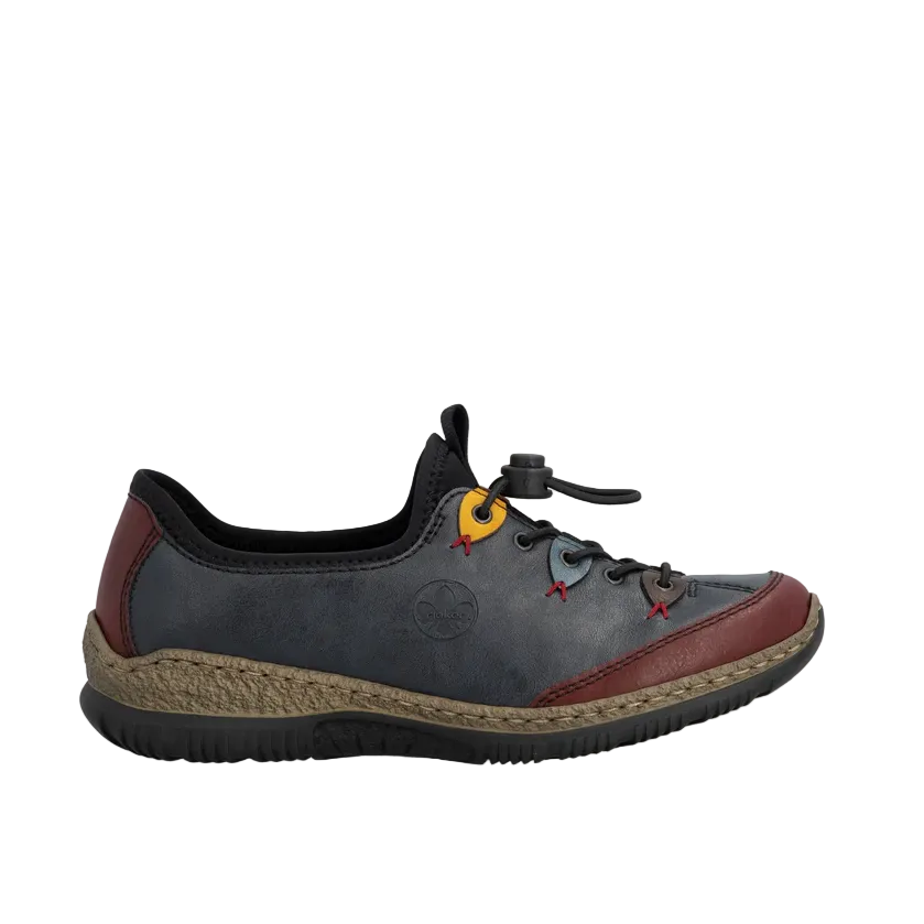Rieker women's blue shoe with elasticated
