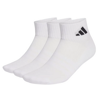 Adidas Adults Socks 3 Pack Cushioned Essential Ankle White/White/Black
