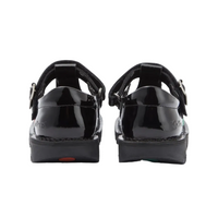 Kickers girls' black patent shoe with buckle