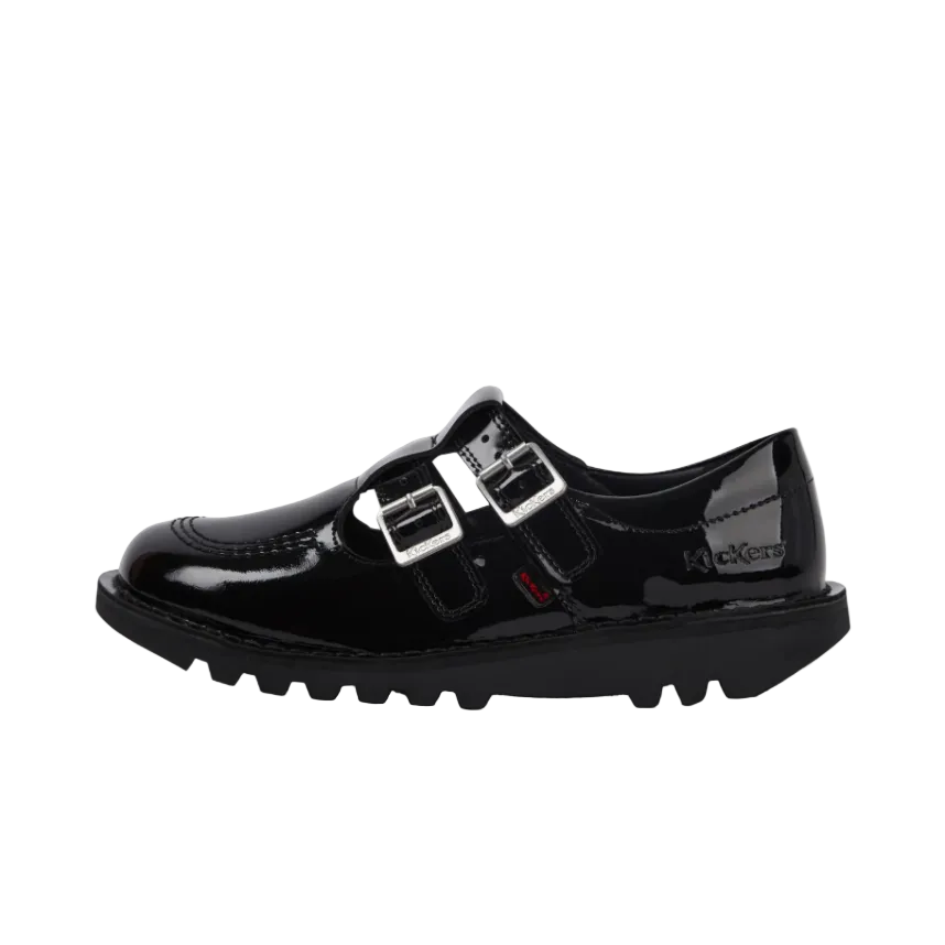 Kickers Womens Shoe Kick T Double Patent Leather Black