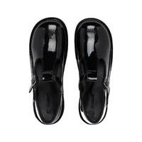 Kickers Youth Girls Shoe Kick T-Bar Patent Leather Black