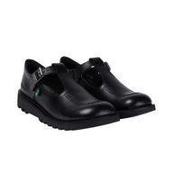 Kickers Youth Girls Kick T-Bar Leather Black