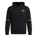 Under Armour Boys Fleece Taped Hoodie Black/Anthracite/White