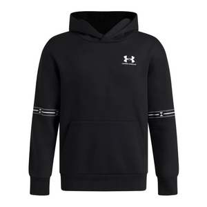 Under Armour Boys Fleece Taped Hoodie Black/Anthracite/White